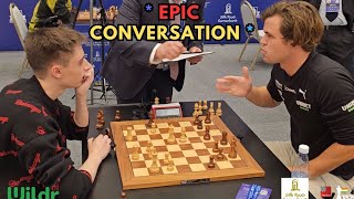 The epic conversations between Dubov and Magnus Carlsen before and after the game [upl. by Adnohsal189]