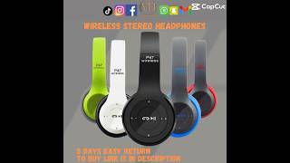 p47 wireless headphones  p47 wireless headphones review  p47 wireless headphone kaise connect kare [upl. by Enelehs]