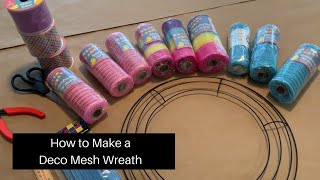 How To Make A Deco Mesh Wreath  Easter DIY  Dollar Tree DIY [upl. by Lathrop]