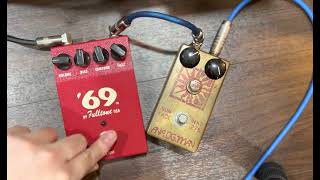 low battery Fulltone 69 Fuzz V1 vs Analogman Sun Face Fuzz NKT 275 red dot Part II [upl. by Aihc483]