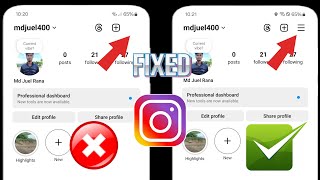 como corrigir o problema de opção de 3 linhas do Instagram não aparecer [upl. by Nylrac]