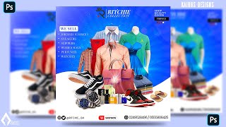 How to design a BoutiqueClothing business flyer in PhotoshopBoutique flyerPhotoshop tutorials [upl. by Ethbinium]