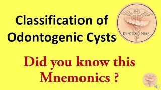 MNEMONICS  Cysts of Oral Cavity  Oral Pathology [upl. by Ardried]