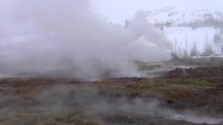 The steaming landscape at Geysir Iceland [upl. by Elysee]