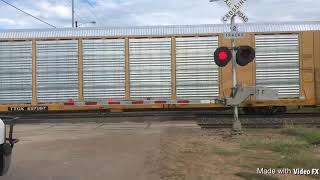 Up 6381 NB Leads AutoRack Train In Encinal Tx 91519 [upl. by Eiramik945]