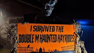 WE SURVIVED NEW visit to Double M Haunted Hayride Walkthrough Tour  Vlog [upl. by Aisatsanna]