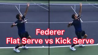 Roger Federer Flat Serve vs Kick Serve Tennis Serve Comparison [upl. by Fifine176]