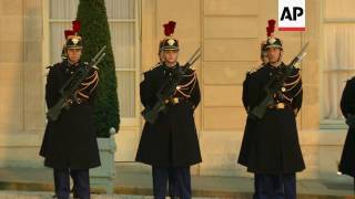 Abe arrives at Elysee to meet Hollande [upl. by Ern198]