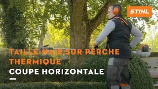 Coupe horizontale en pleine extension  Taillehaie sur perche thermique STIHL [upl. by Barnes]