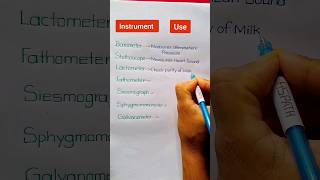 Instrument and their Use  BarometerStethoscopeLactometerFathometerSiesmograph [upl. by Ahsyad]