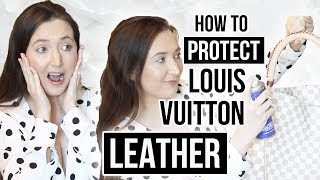 HOW TO PROTECT LOUIS VUITTON VACHETTA LEATHER  STEP BY STEP GUIDE [upl. by Ynnohj753]