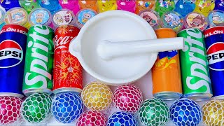 Satisfying Video Mixing Makeup Beads into Slime Making Soda Coca Cola Sprite Pepsi Slime [upl. by Haletta]