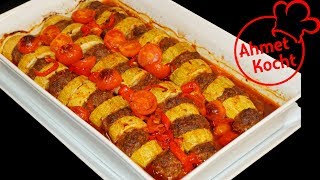 Zucchini Hackfleisch Auflauf  Ahmet Kocht  kochen  Folge 295 [upl. by Soinski]