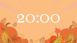 FALL THANKSGIVING 20 MINUTE TIMER  Pomodoro Timer  Relaxing Acoustic Guitar Music [upl. by Calderon487]