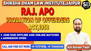 rajasthanapo  Probation of offenders Act1958  Part  3 [upl. by Noizneb150]