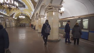 Russia Moscow metro ride from Комсомо́льская to Ку́рская [upl. by Berkley]