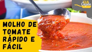 MOLHO DE TOMATE PRONTO EM 20 MINUTOS SIMPLES RÁPIDO E PRÁTICO [upl. by Annahsor]