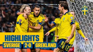 Highlights Sverige  Grekland 20  VMkval  Forsberg amp Isak avgör [upl. by Blase184]