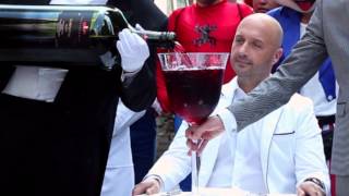 Joe Bastianich ALS Ice Bucket Challenge in Times Square New York [upl. by Gebhardt]