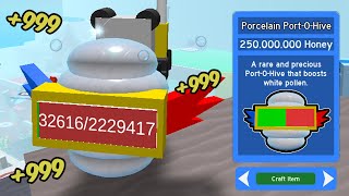 Buying The Porcelain Backpack In Bee Swarm Simulator [upl. by Ilrebmik]