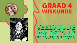 Graad 4 Wiskunde  VEELVOUDE van Getalle en TAFELS 1 tot 8 [upl. by Melvina]