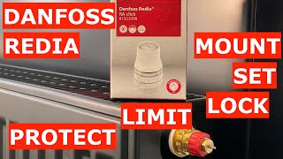 Danfoss REDIA How to lock limit set thief protect and mount radiator head [upl. by Laetitia]