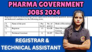 Pharmacist Govt Jobs 2024  Pharmacy Vacancy 2024  Recruitment For Pharmacist ESI Scheme 2024 [upl. by Kcirdlek]