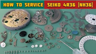 SEIKO Full Service NH36 4R36 Automatic Movement  Assembly and Disassembly Tutorial  SolimBD [upl. by Eimar825]