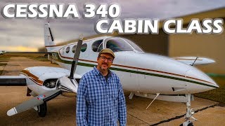 Twin Cessna 340  Cabin Class  Flight and Pilot Interview [upl. by Dorren]