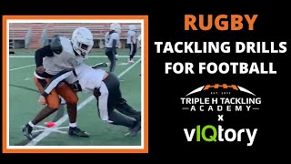 Rugby Tackling Drills For Football With Triple H Tackling Academy [upl. by Yerffej]