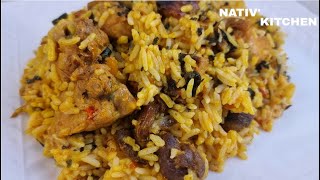 HOW TO MAKE NATIVE RICE PALM OIL RICE [upl. by Negam683]