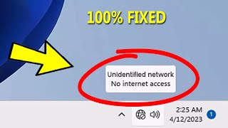 Fix unidentified network No internet access on windows 11 10  How To solve UNIDENTIFIED NETWORK ✔️ [upl. by Jentoft]