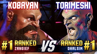 SF6 ▰ KOBAYAN 1 Ranked Zangief vs TORIMESHI 1 Ranked Dhalsim ▰ High Level Gameplay [upl. by Ssitruc590]