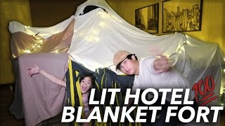 WE TURNED OUR HOTEL ROOM INTO A FORT  Ranz and Niana [upl. by Ettenowtna954]