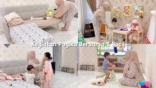 Kegiatan Pagi Bersama 2 Bocil  Siapin Bekal Kaka  Beberes Rumah [upl. by Ennaillij]