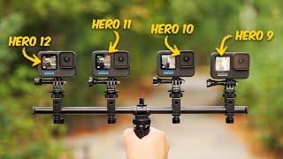 GoPro Hero 12 vs 11 vs 10 vs 9 Action Cam Comparison  VERSUS [upl. by Reade]