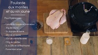 Recette  Poularde aux morilles et au vin jaune  ELLE Cuisine [upl. by Osmen330]