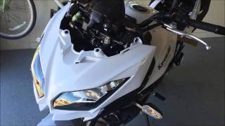 2015 Versys 650 Installation of Gear Indicator and Power Outlet [upl. by Yrellih]