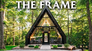 Sleek 3 Floor Modern Aframe Cabin  The Frame Full Tour [upl. by Annayr]