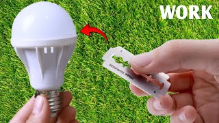 Just put a razor blade on a non working LED bulb and youll be amazed [upl. by Eirac]