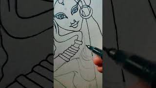 Courtagesheetpencilartpenartpencilcolorartmixmediaartmadhubani colourfularttimemanagement [upl. by Kreegar]