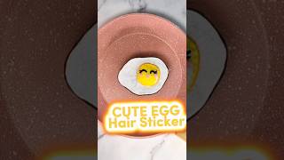 DIY Hair Sticker  Cute Sunny Side Up Egg diy diycrafts hairaccessories easycraft hairsticker [upl. by Casar]