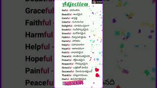 Simple words in English to telugu spoken EnglishEnglish grammaryoutubeshortsytshortsenglishdsc [upl. by Phail]