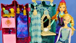 NEW Frozen Royal Closet Anna and Elsa Disney Barbie Doll Carrying Case Coronation Dressup [upl. by Nilyram]