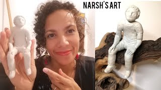 How to sculpt a small human figure using air dry clay [upl. by Esom941]