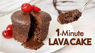 Chocolate LAVA CAKE in just 1 MINUTE 🍫  Easy Microwave Desserts [upl. by Wawro]