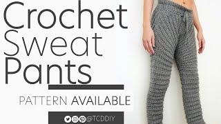 Crochet Sweat Pants  Pattern amp Tutorial DIY [upl. by Ancell836]