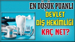 en düşük puanlı devlet diş hekimliği kaç net kaç puan 2021 [upl. by Anol376]