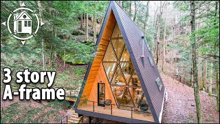 Family builds luxury Aframe that’s 3 stories tall 1500 sf [upl. by Llednew]