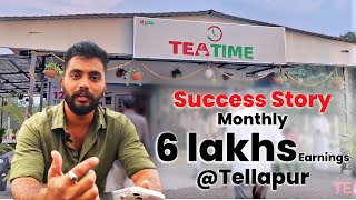 Tea Time Outlet in Tellapur  Earning Good Profits  Tea Time Success  Franchise Business teatime [upl. by Eellehs]